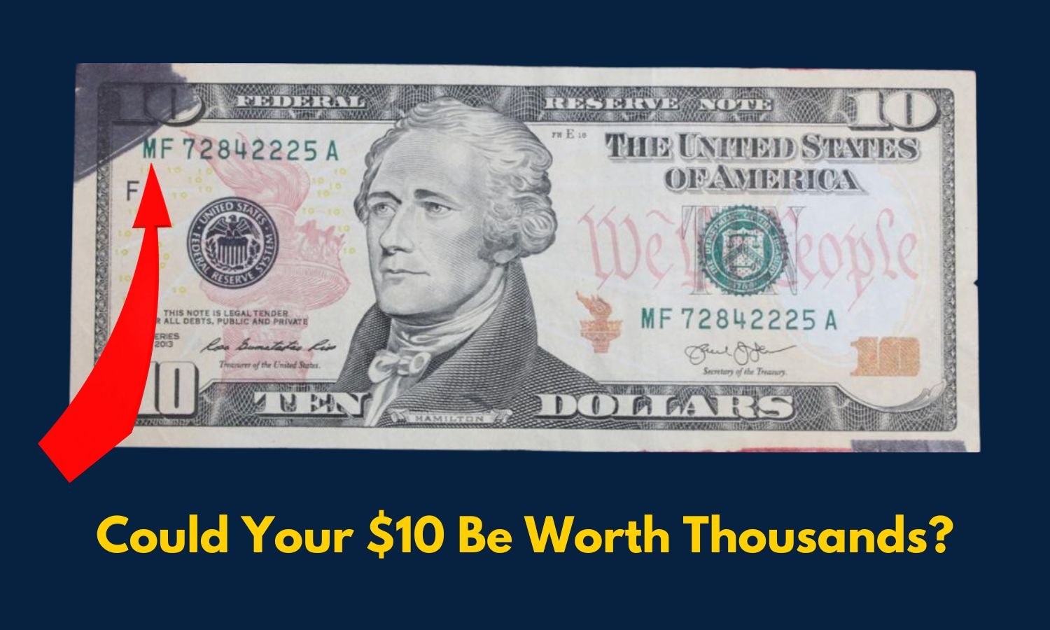 $10 Bill With Ink Error